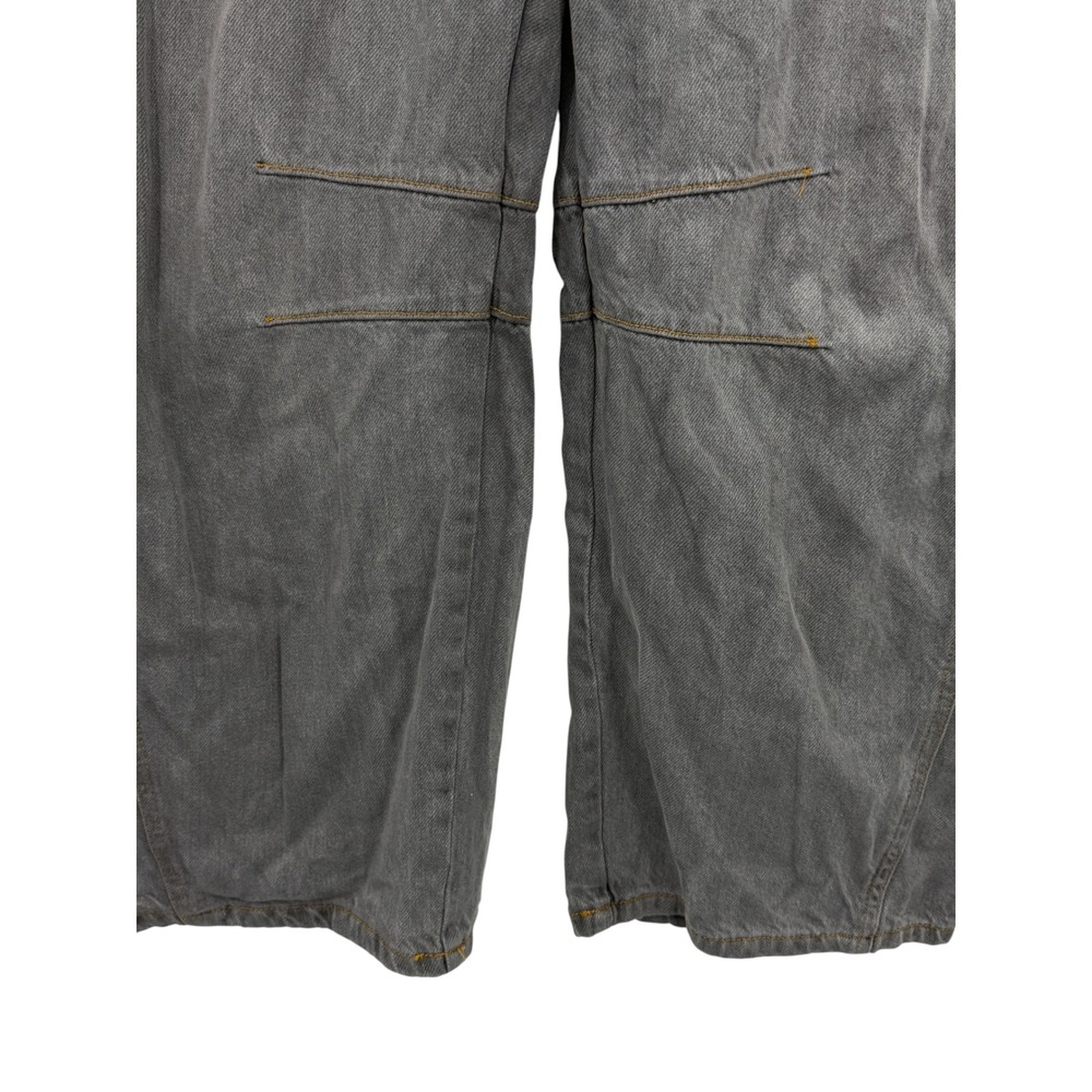 Free People Barrel Jean Womens SZ 28 Gray Lucky You Mid Rise Button Fly Cropped - Picture 12 of 16